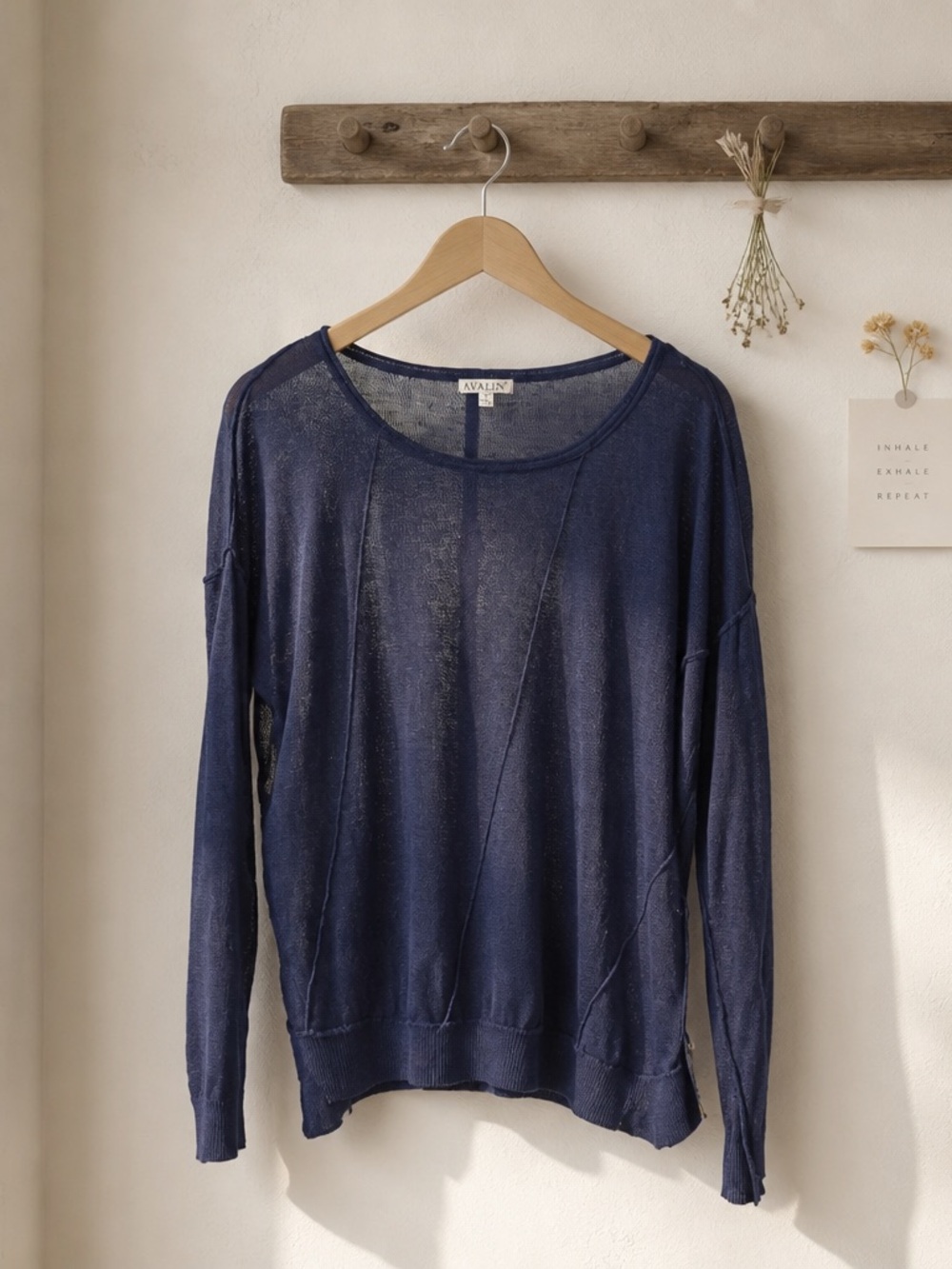 Avalin Lightweight Navy Scoopneck Sweater